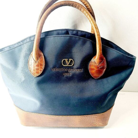 Valentino Garavani Canvas Leather Satchel - Picture 1 of 7